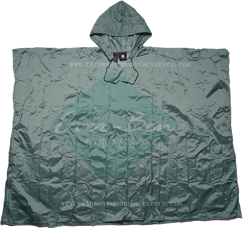 high quality rain poncho-green rain poncho-Nylon Rainwear-mens waterproof poncho-nylon raincape